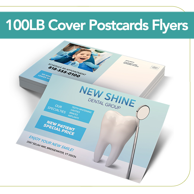 100LB Cover Postcards Flyers