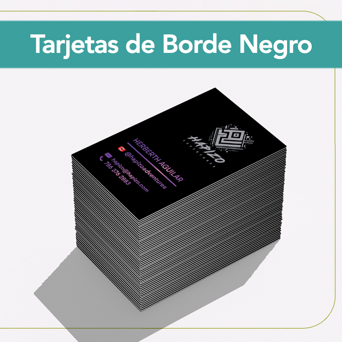 Tarjetas de Visita de Borde Negro