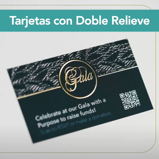 Tarjetas de presentación con relieve doble