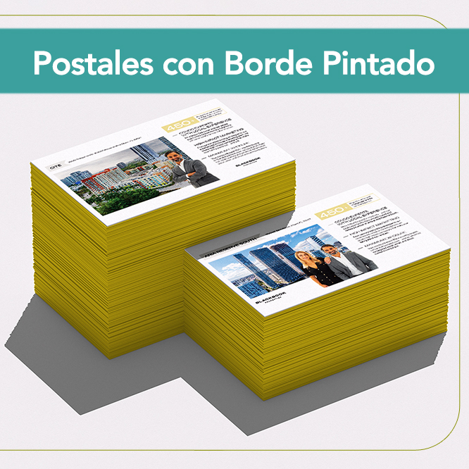 Postales  Con Borde Pintado