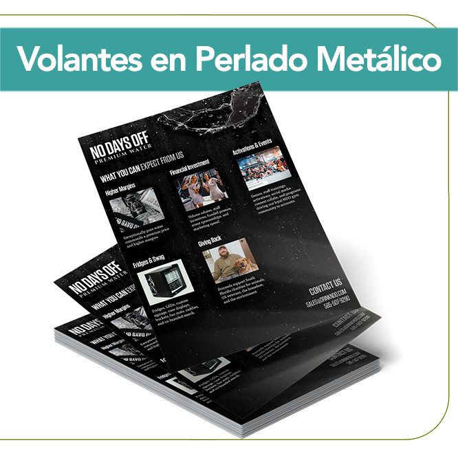 Volantes (ambos lados) en Perlado Metálico 14pt