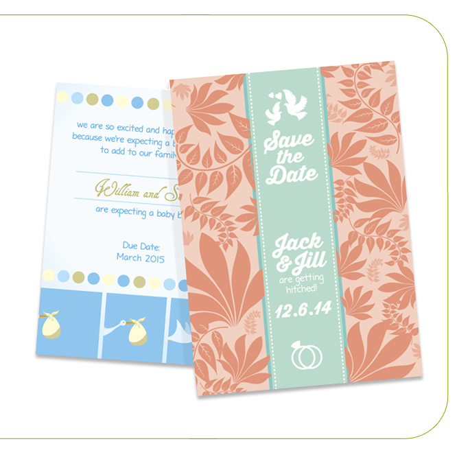 Pearl Metallic Announcement Cards