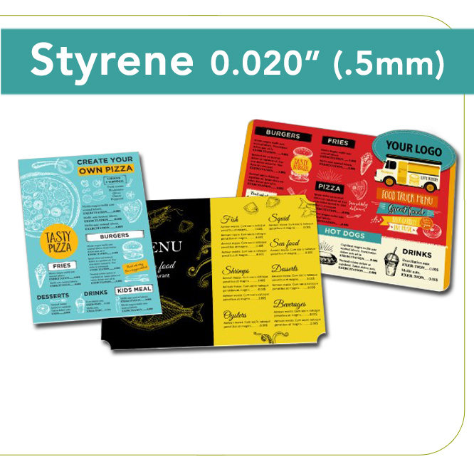 Styrene Menus .50mm