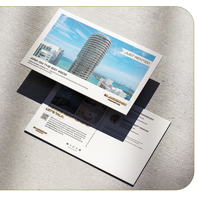 raised foil postcard